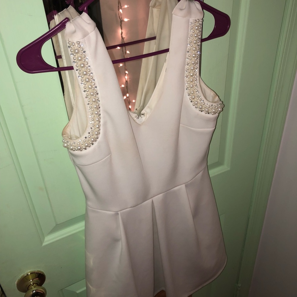 Speckles White polyester dress